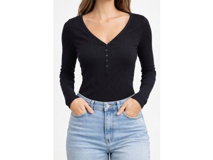 Camaieu - žebrovaný top s dlouhým rukávem