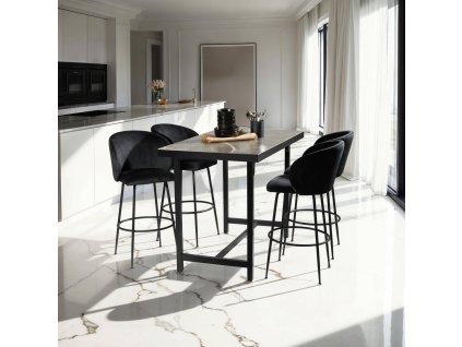 Barová židle Luana černá/černá 2ks