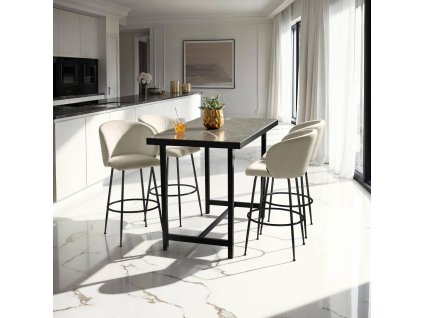 Barová židle Luana krémová/černá 2ks