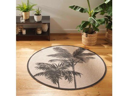 Koberec Tropic ø 120 cm černý/béžový
