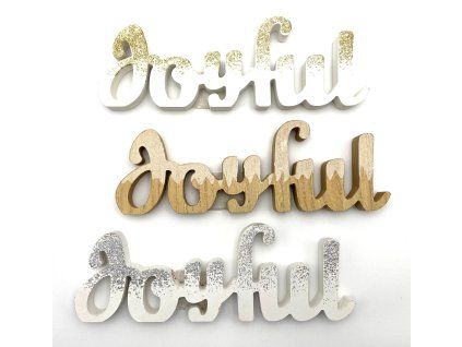 Vánoční dřevěná dekorace „Joyful“