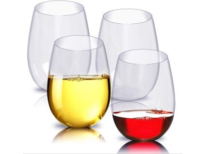 Sada nerozbitných plastových sklenic na víno 450 ml 4ks