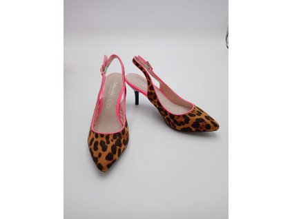 Dámské lodičky s volnou patou Intrépides Shoes, leopardí vzor