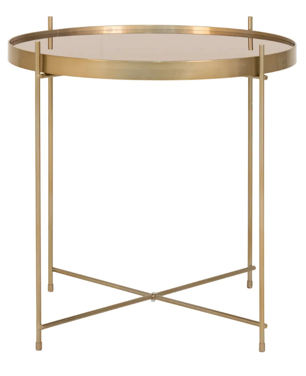 Okrúhly konferenčný stolík v zlatej farbe ø 48 cm Venezia - House Nordic  Rozbalené