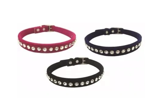 Zamatový obojok s kamienkami pre psov Tatrapet 1x30cm