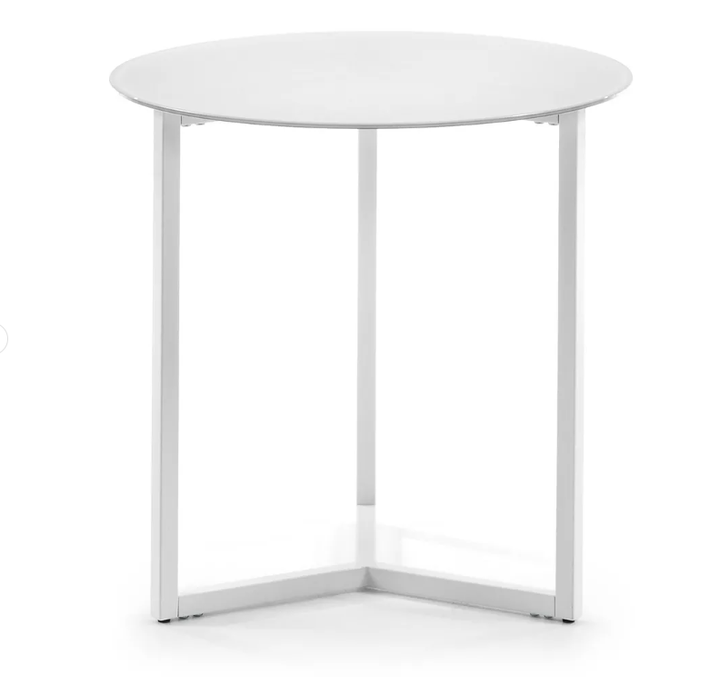 Biely odkladací stolík Kave Home Marae, ⌀ 50 cm  Rozbaliev(n)o