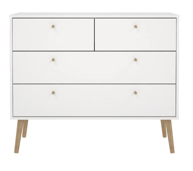 Biela nízka komoda 99x82 cm Bodo – Tvilum