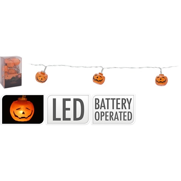 LED Svetelná reťaz tekvica 12 LED 140 cm
