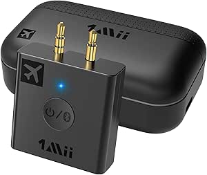 1Mii Letadlo Bluetooth 5.3 adaptér pro sluchátka, doba hraní 30 hodin bezdrátový audio vysílač s nabíjecím pouzdrem pro použití v letadlech, fitness…
