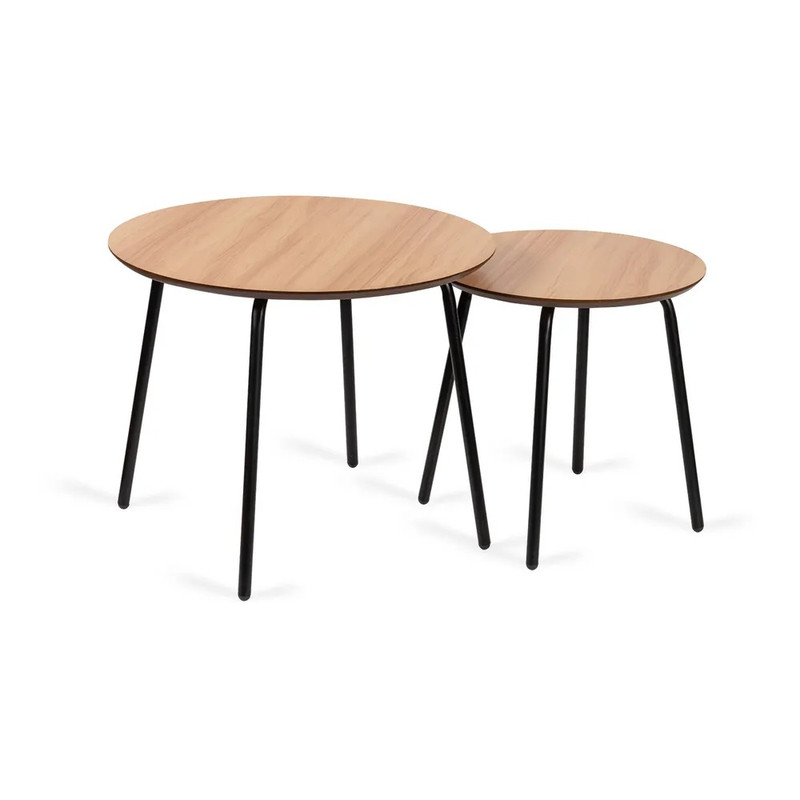 Konferenčné stolíky v sade Luke 2 ks, okrúhle, v prírodnej farbe, ø 55 cm