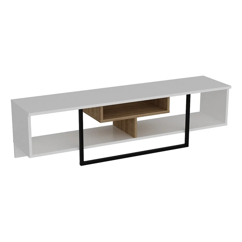 Biely TV stolík v dekore duba 149x40 cm Asal – Kalune Design