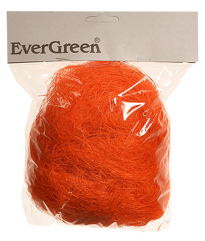 Sisal - dekoratívny materiál, váha 40 g - oranžová