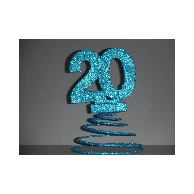 Narozeninová / k výročí spirála "20" - tyrkysová
