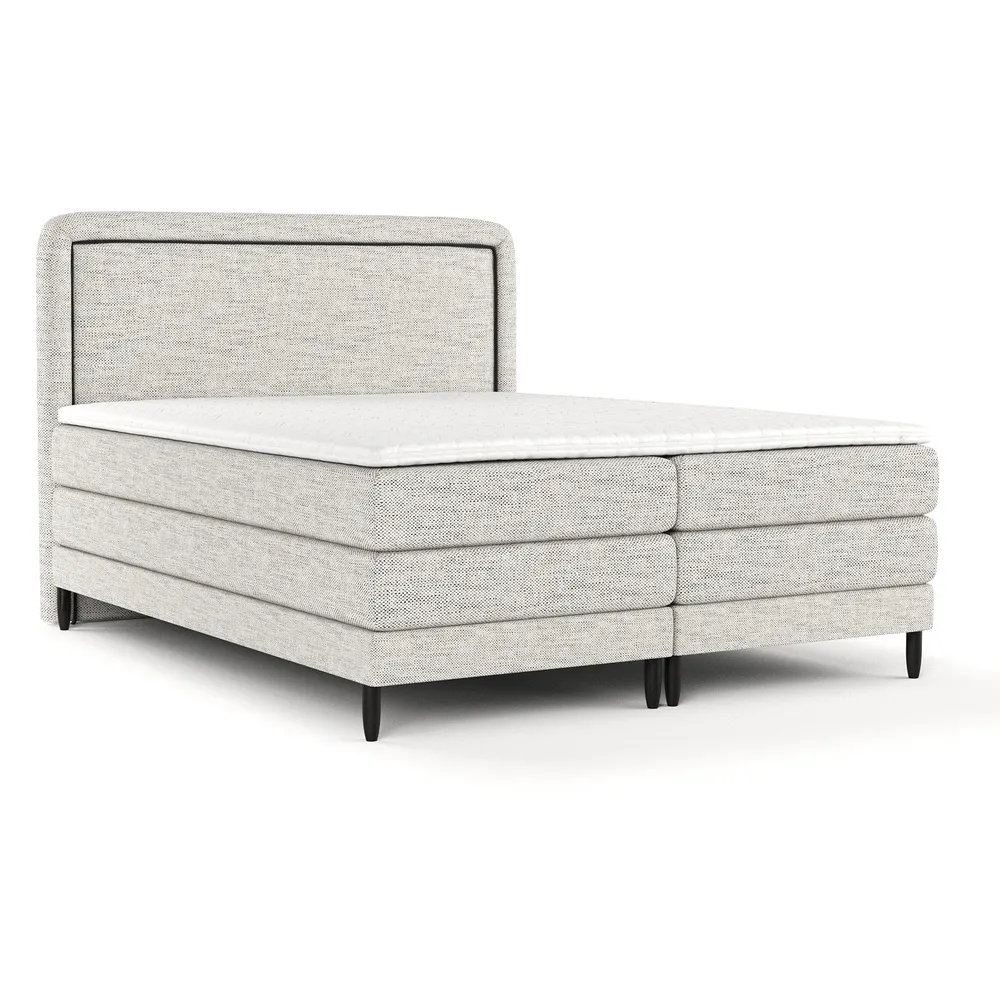 Boxspring postel Dove, světle šedá, 140x200 cm