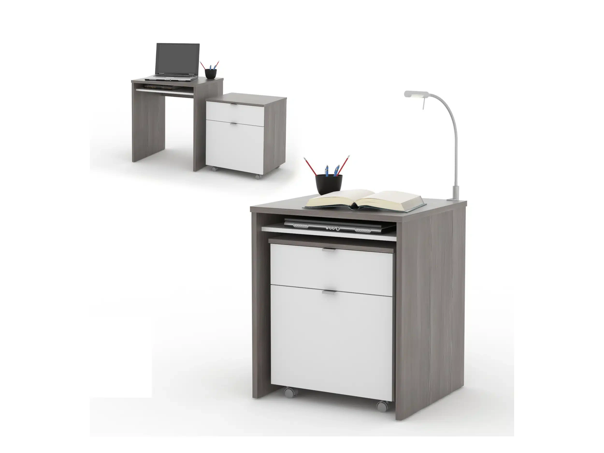 NU počítačový stůl UNO avola/bílá