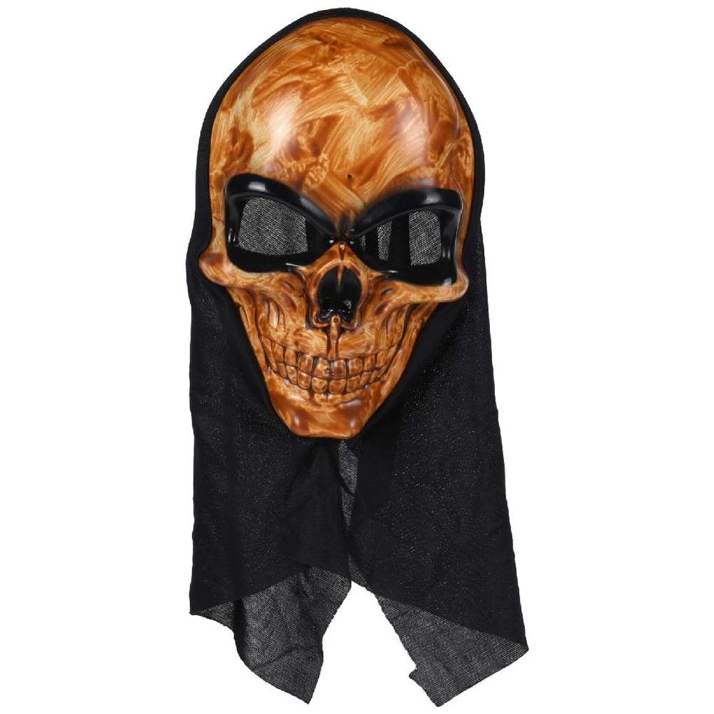 Maska lebka s kapucňou 23,5x15,5cm mix