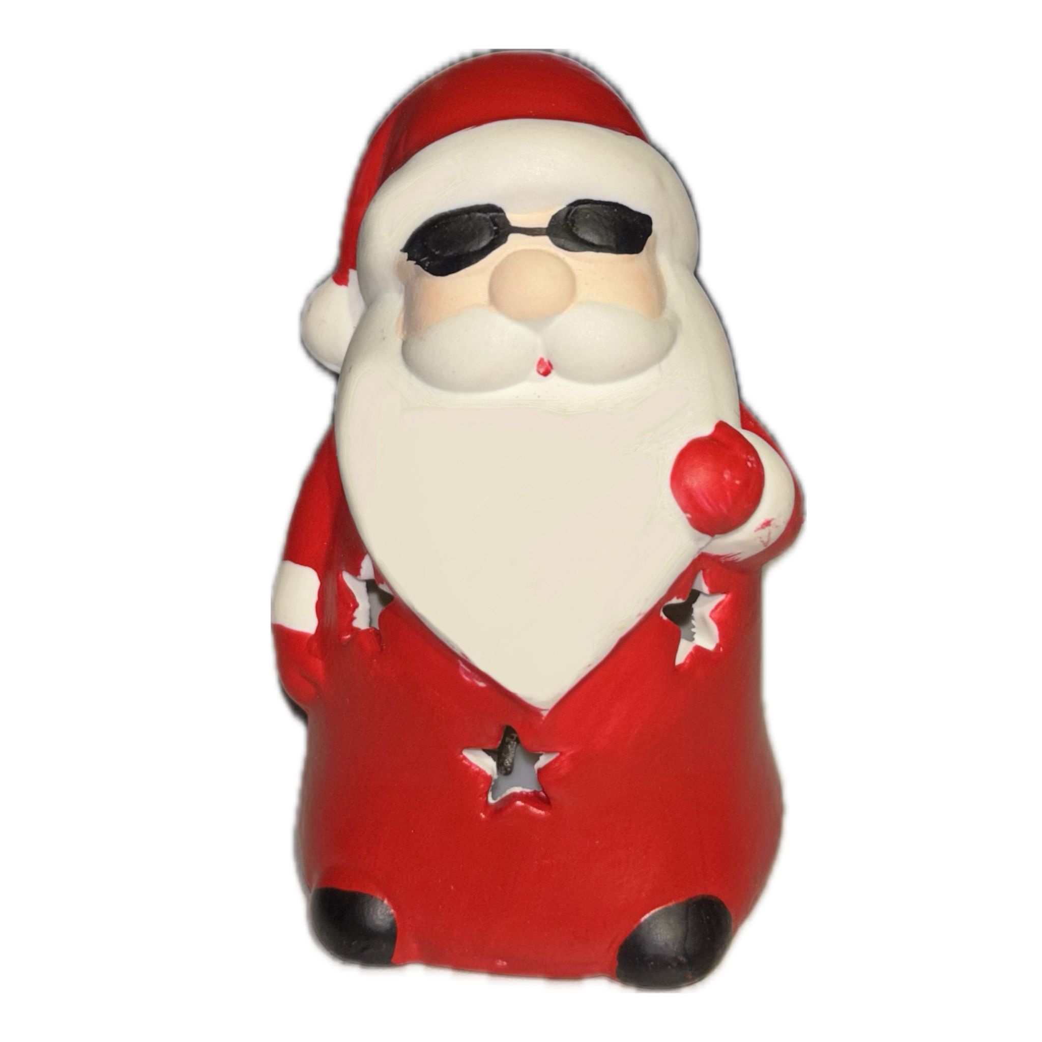 Keramická LED dekorace - Sob/Santa Claus s brýlemi Varianta: Santa Claus