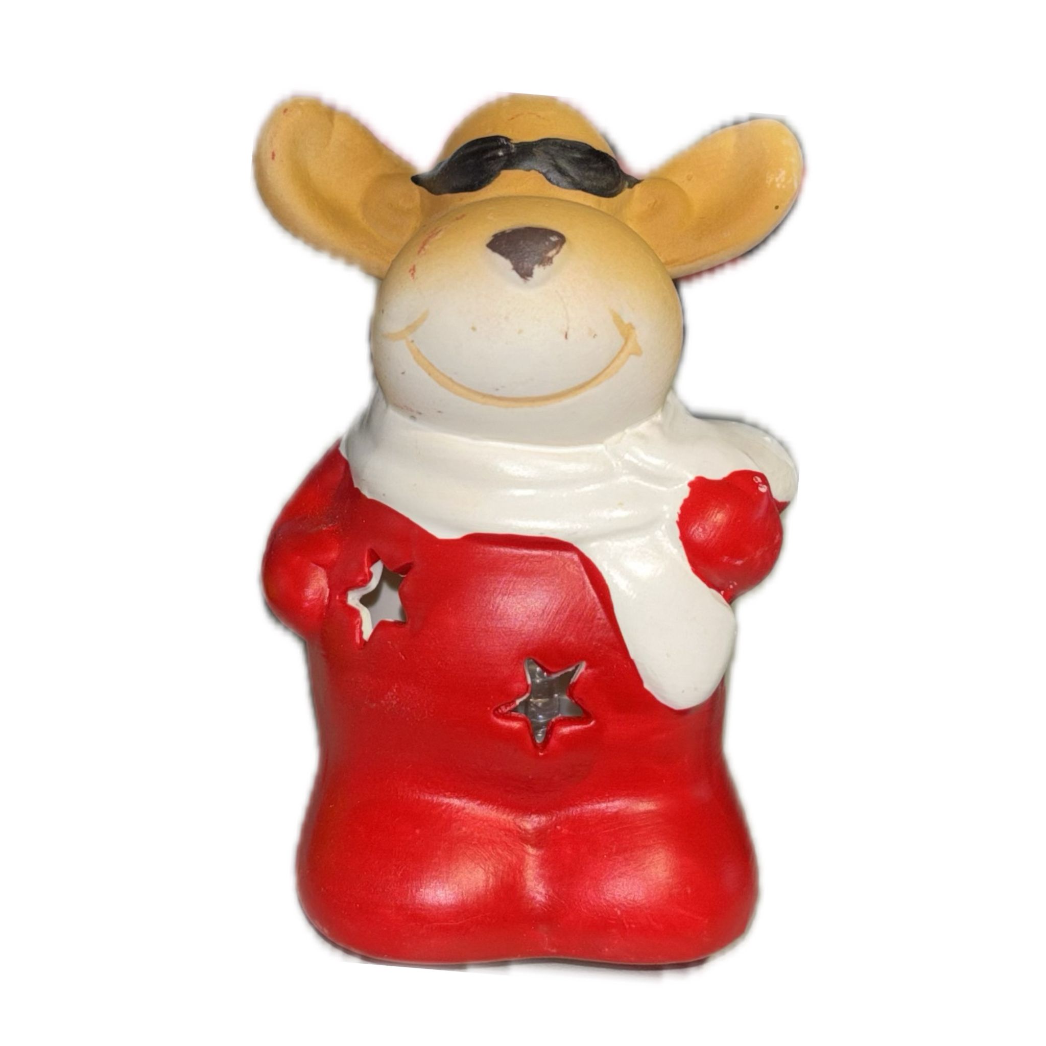 Keramická LED dekorace - Sob/Santa Claus s brýlemi Varianta: Sob