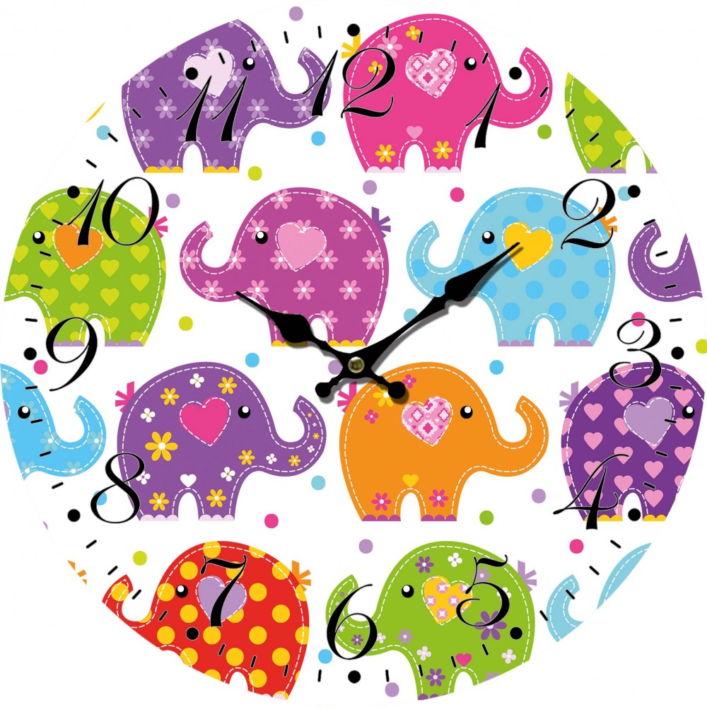 Nástěnné hodiny Sloni