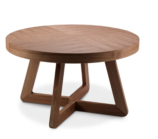 Jedálenský stôl Bodil Rozkladací, okrúhly, čierny/hnedý, ø 130 cm  Rozbalené