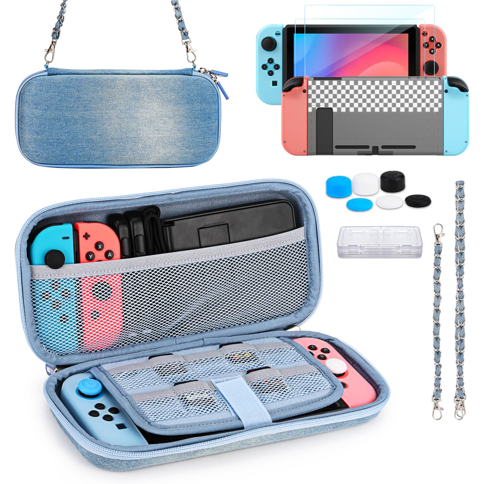 Pouzdro na Nintendo Switch 15v1, denim (modré)