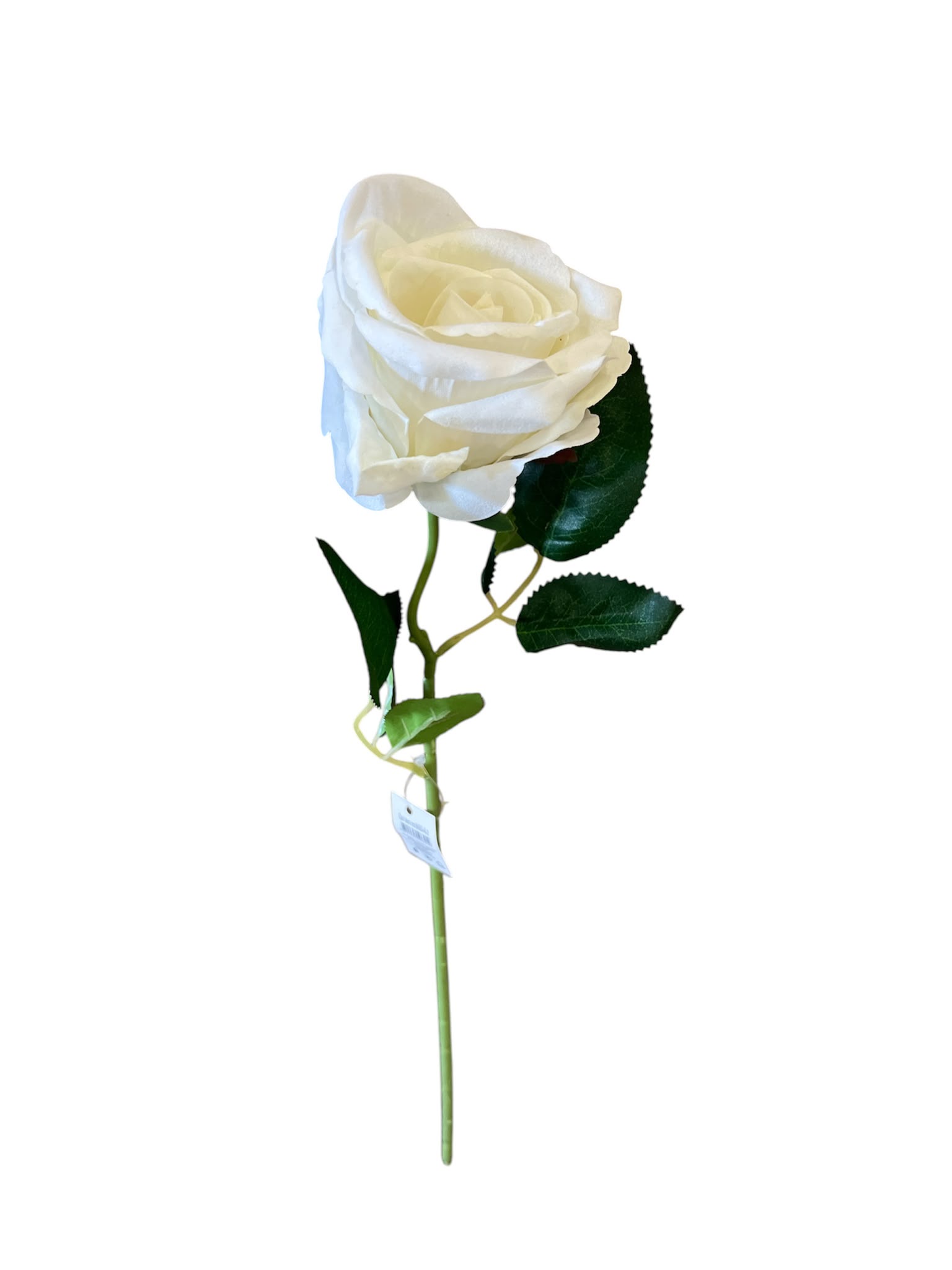 Umělá růže 53 cm bílá