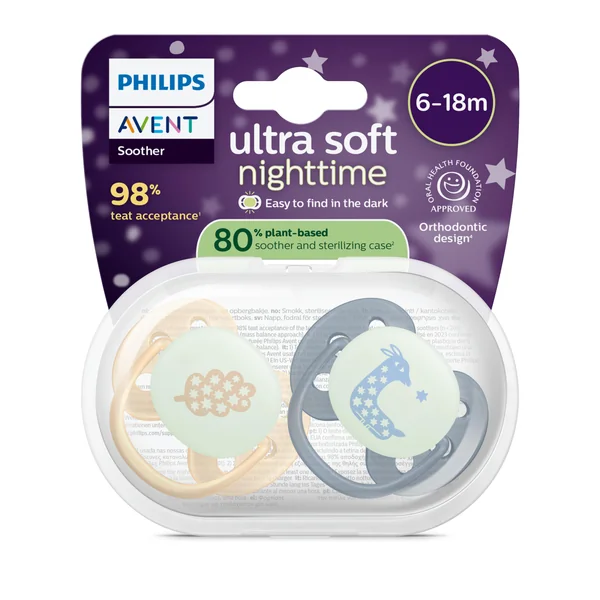 Noční šidítko Philips Avent Ultra Soft 6-18m 2ks
