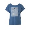 s.Oliver - modré tričko so vzorom a výšivkou (Veľkosť KONFEKCIA 34)