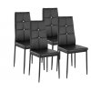 4 Jídelní židle, ozdobné kamínky černá