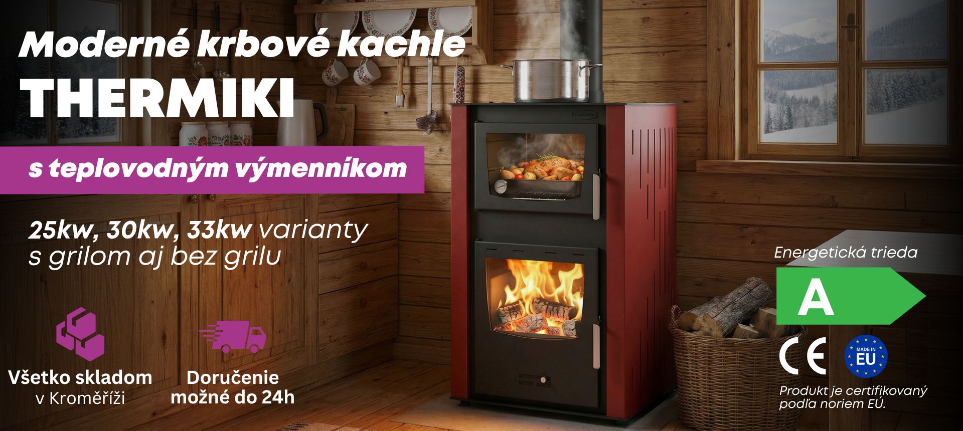 Moderné teplovodné kachle