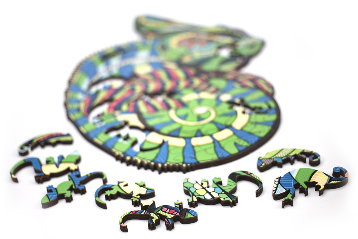 Dřevěné puzzle Chameleon 2