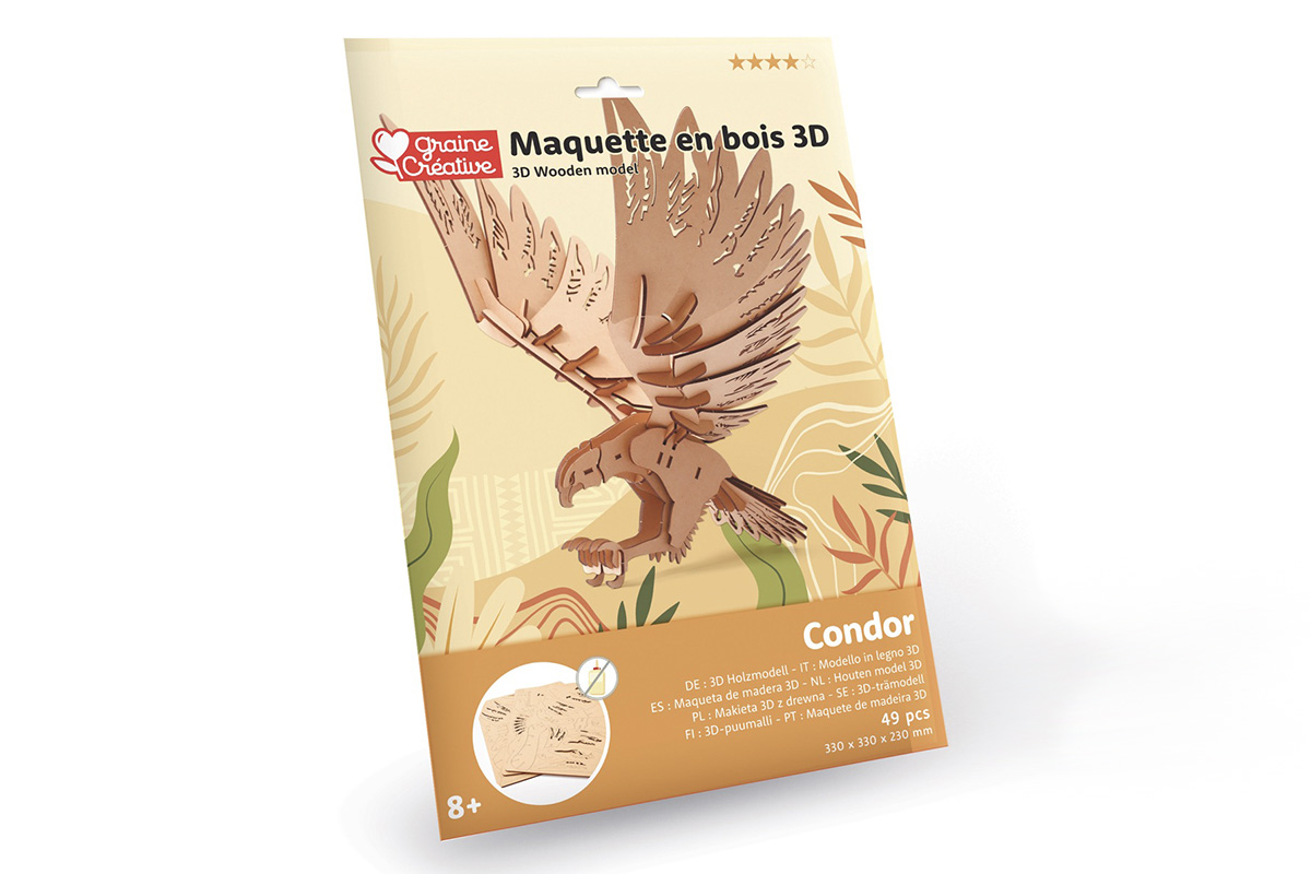 Dřevěný 3D model Kondor 3
