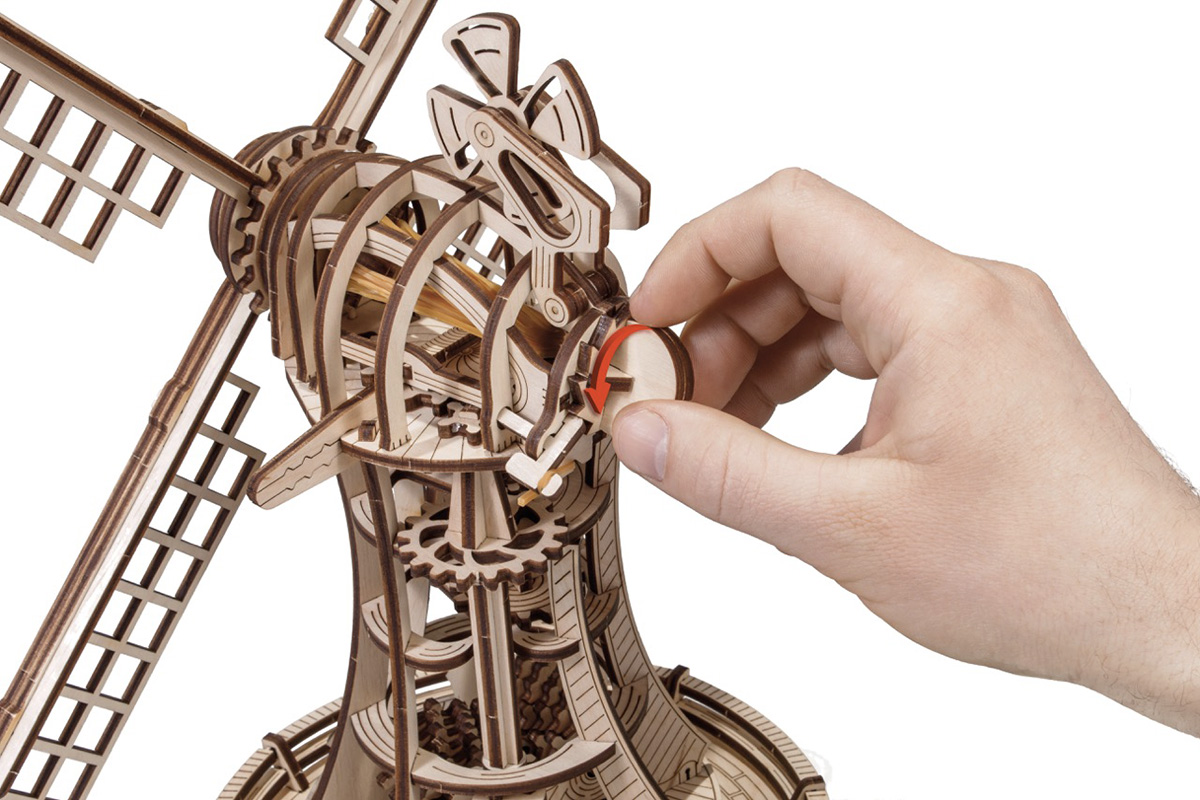 Dřevěný 3D model Větrný mlýn 2