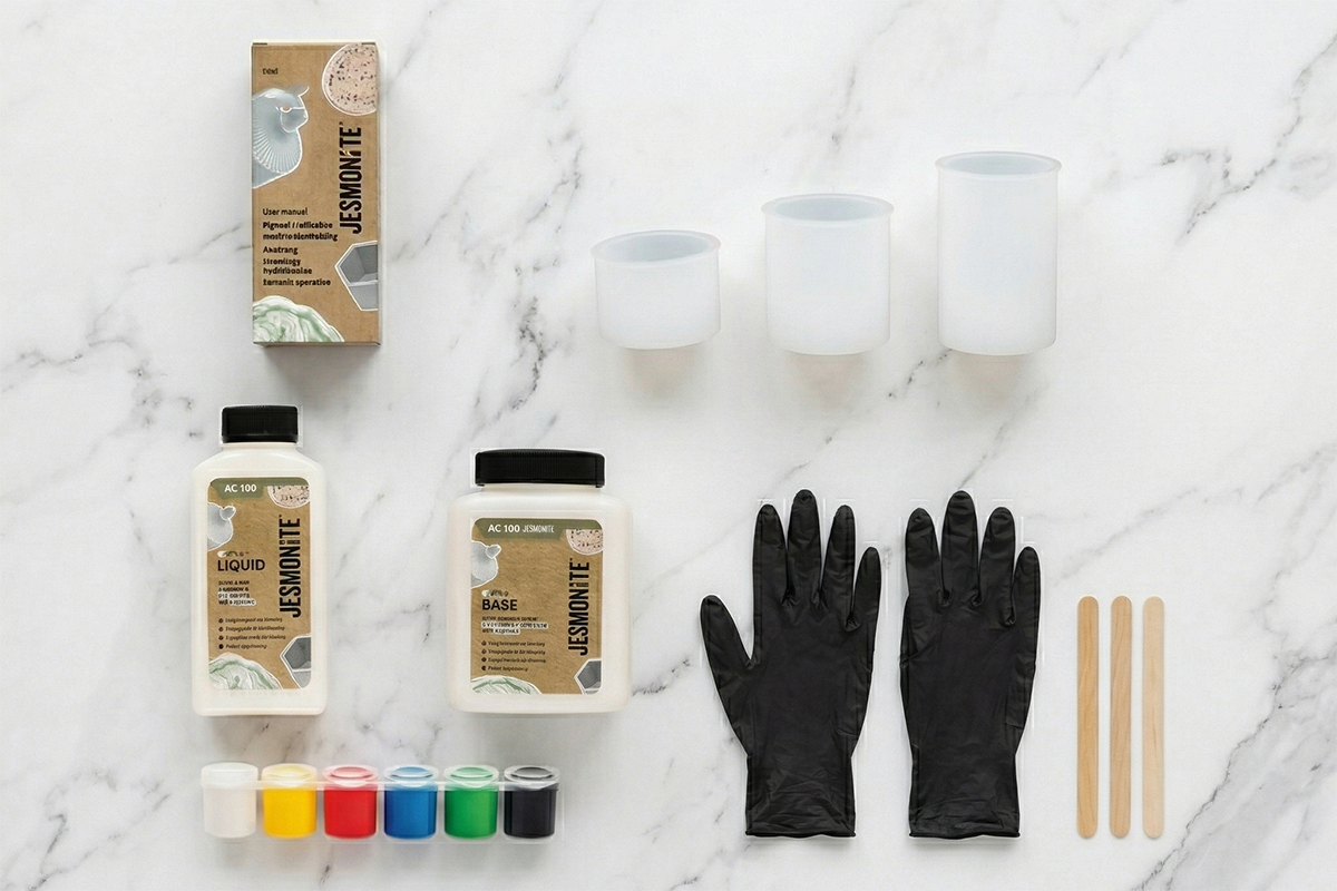 Jesmonite Starter Kit Mini - sada na 3 čajové svíčky