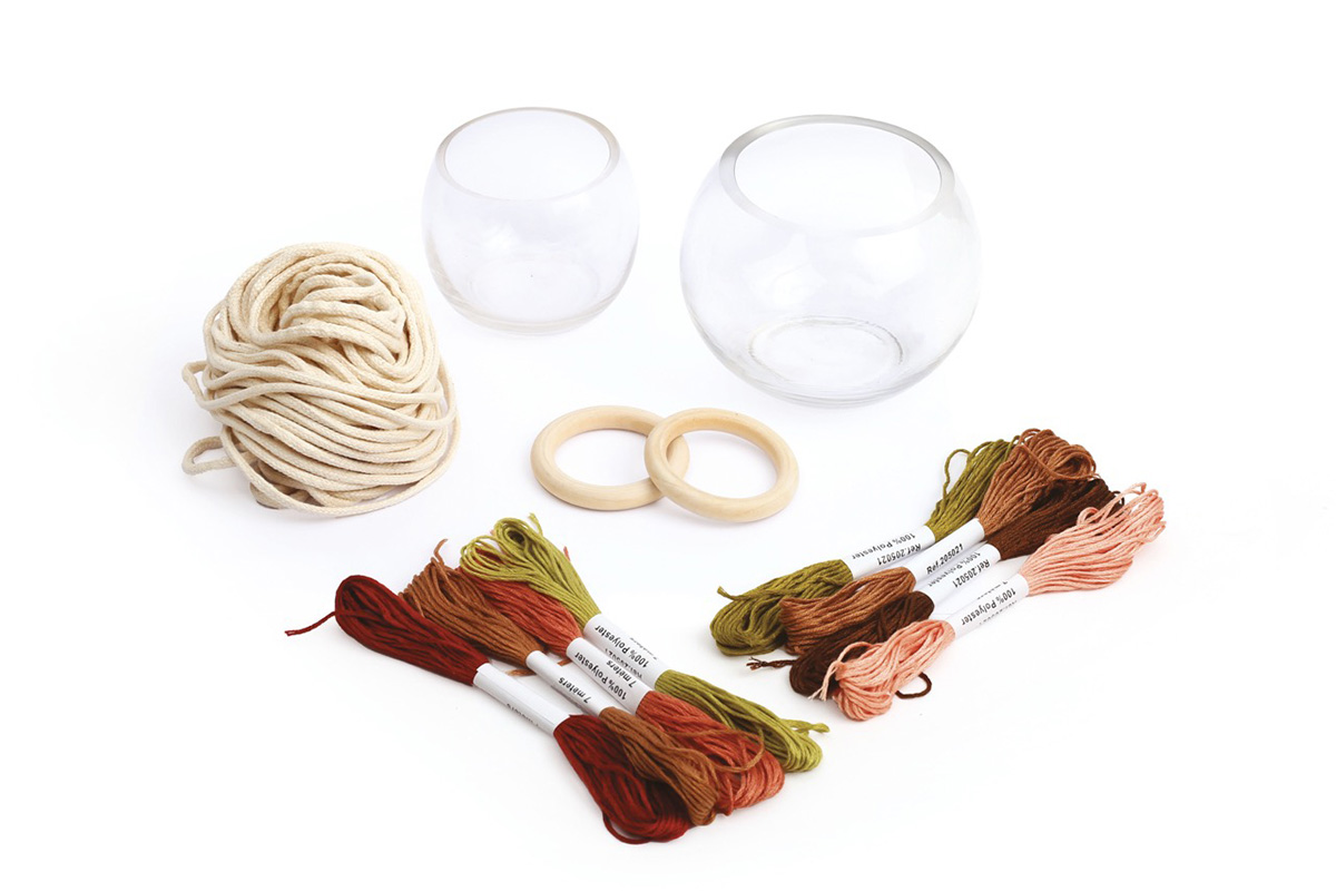 Macrame sada 2 závěsné květináče 2