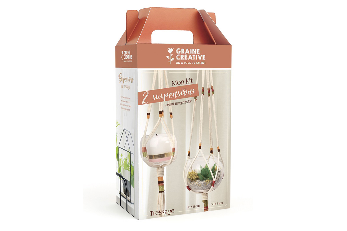 Macrame sada 2 závěsné květináče 4