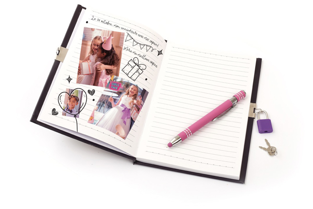 Tajný deník zdobený diamantovým tečkováním