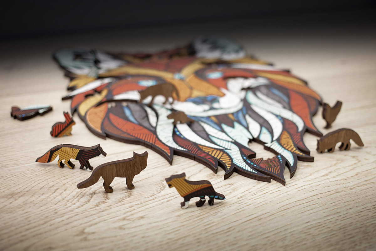 Velké dřevěné puzzle Liška 3