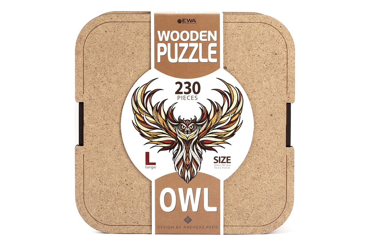 Velké dřevěné puzzle Sova 3