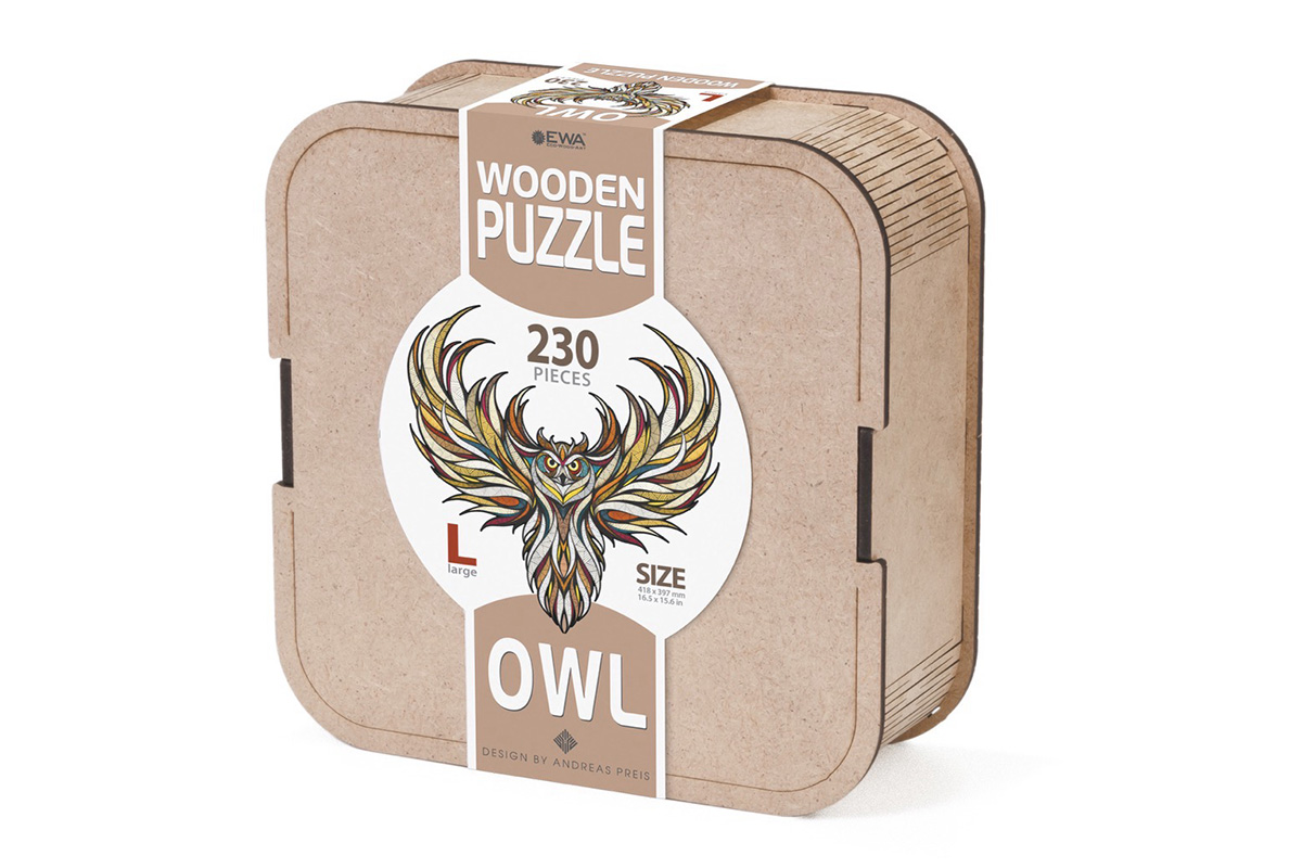 Velké dřevěné puzzle Sova 4