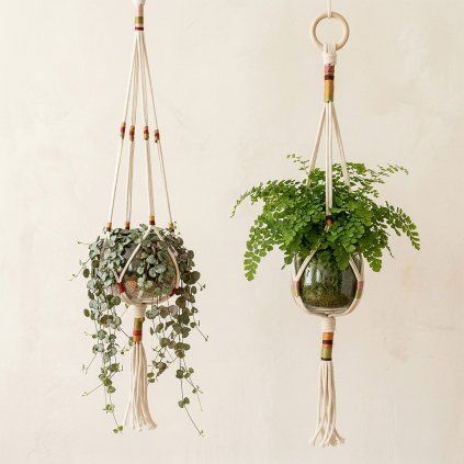 macrame sada 2 zavesne kvetinace
