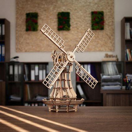 dreveny 3d model vetrny mlyn 1