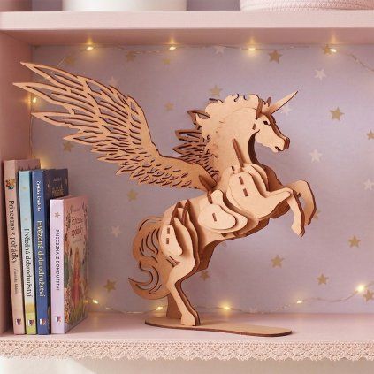 dreveny 3d model jednorozec