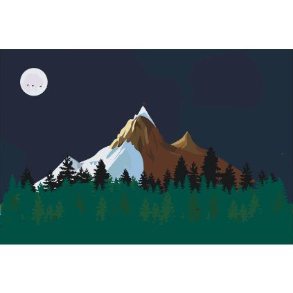 Malování podle čísel - Hory v noci