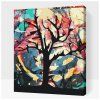 16335 malovani podle cisel barevne pozadi za stromem