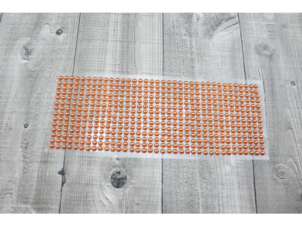 Perličky nalepovací 6mm-oranžová