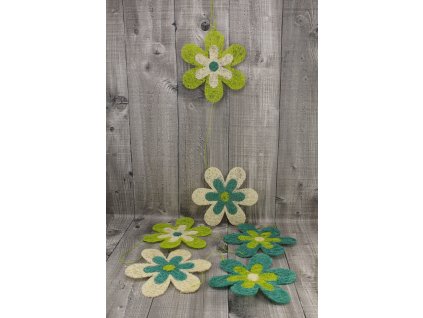 Girlanda květy sisal 20cm zelená