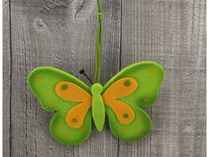 Motýl filcový zelený