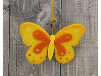 Motýl filcový žlutý
