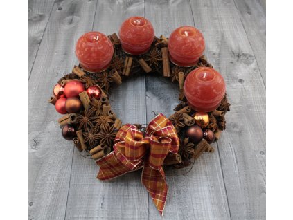 Svícen adventní přírodní karamel